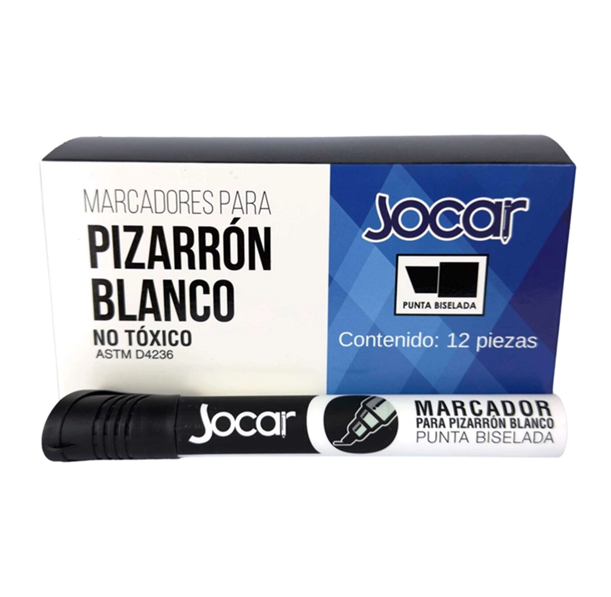 Marcador de Pizarra Blanca 12 pzas. Tinta Líquida Negro Personalizado con tu marca