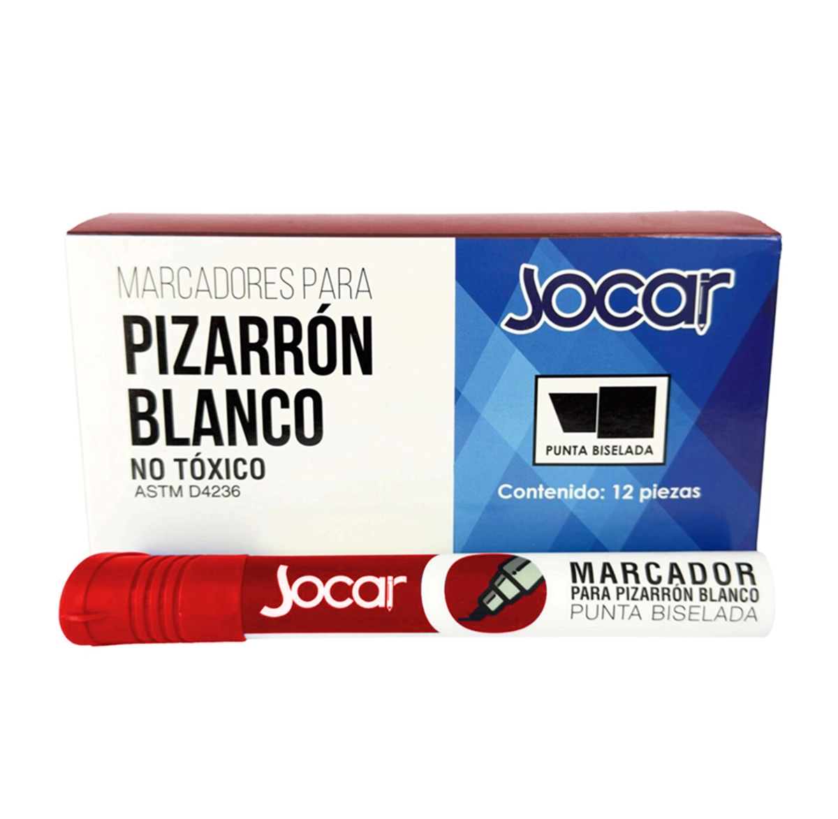 Marcador de Pizarra Blanca 12 pzas. Tinta Líquida Roja
