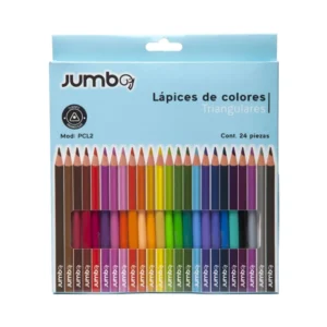 Lápices de Colores Largos Triangulares Caja c/24 pzas