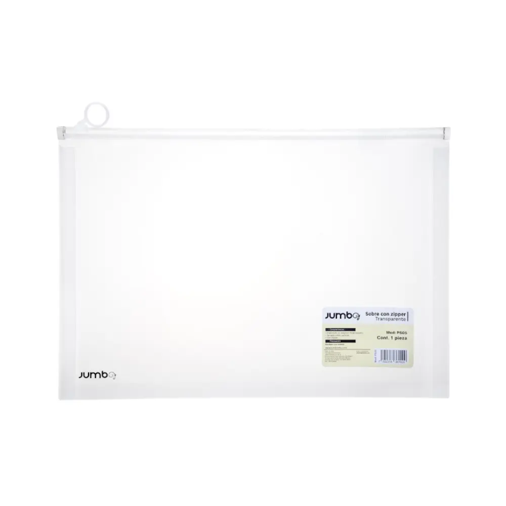 Sobre de Plástico con Zipper Carta Horizontal Transparentes